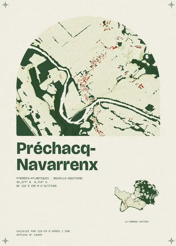Affiche de Préchacq-Navarrenx, calculée par 123-fr d'après l'IGN