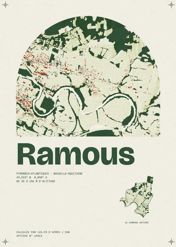Affiche de Ramous, calculée par 123-fr d'après l'IGN
