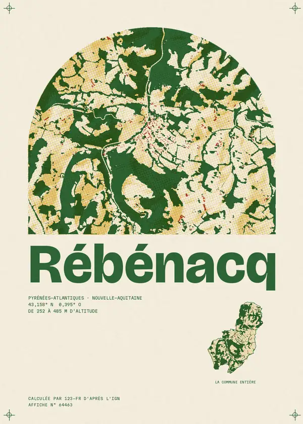 Affiche de Rébénacq, calculée par 123-fr d'après l'IGN