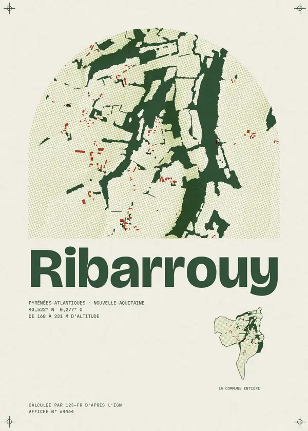 Affiche de Ribarrouy, calculée par 123-fr d'après l'IGN