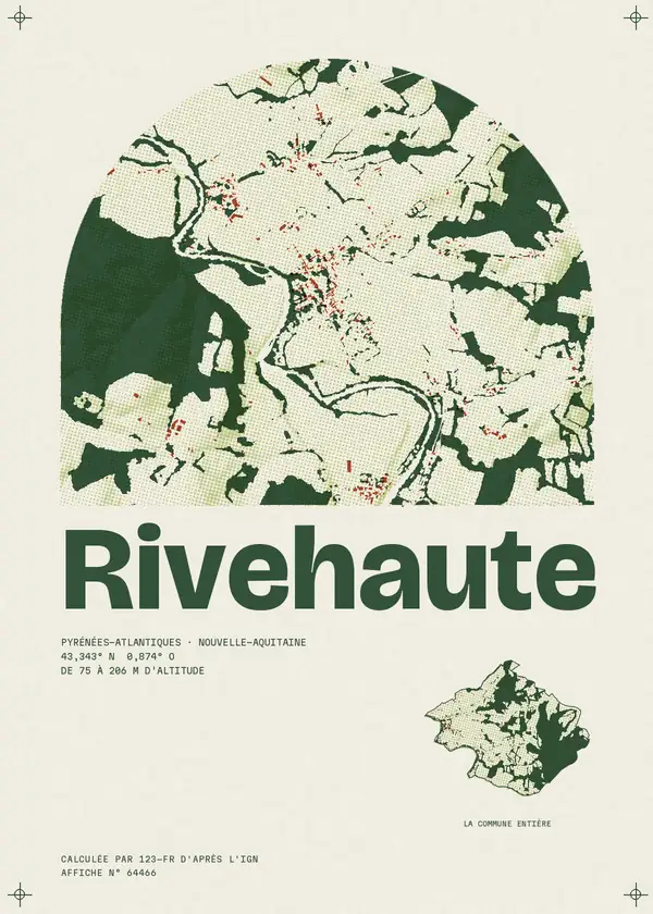 Affiche de Rivehaute, calculée par 123-fr d'après l'IGN