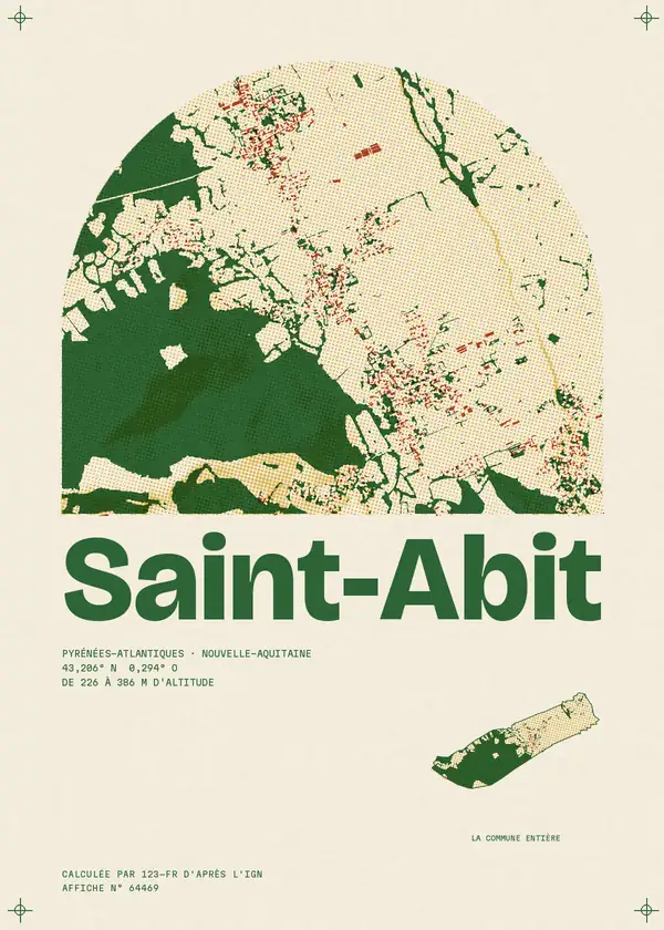 Affiche de Saint-Abit, calculée par 123-fr d'après l'IGN