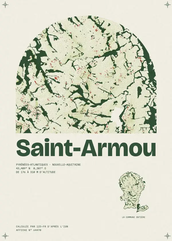 Affiche de Saint-Armou, calculée par 123-fr d'après l'IGN