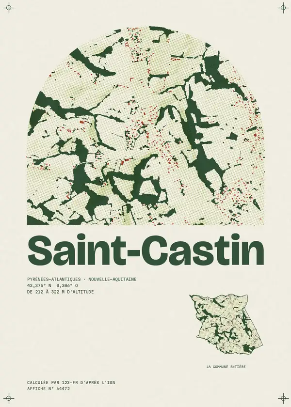 Affiche de Saint-Castin, calculée par 123-fr d'après l'IGN