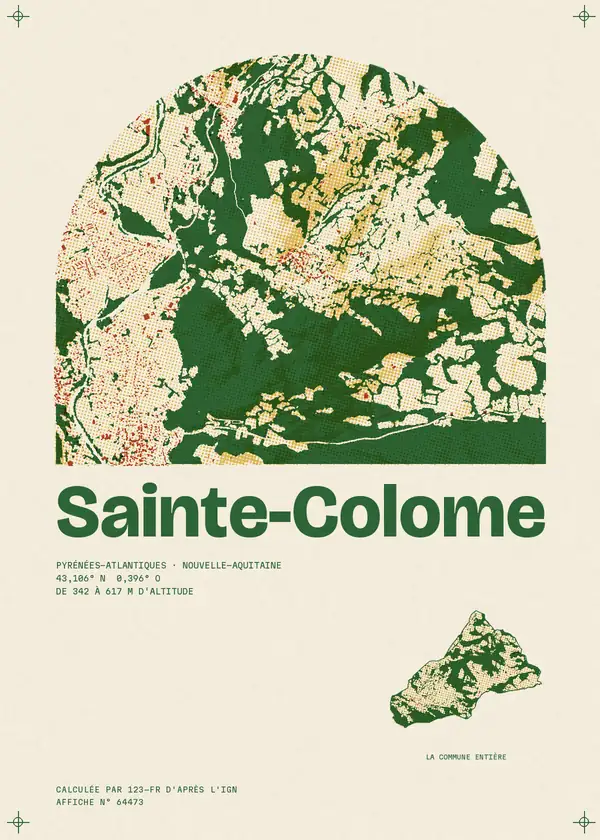 Affiche de Sainte-Colome, calculée par 123-fr d'après l'IGN