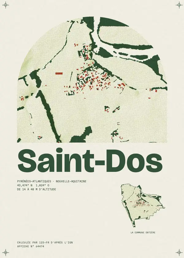 Affiche de Saint-Dos, calculée par 123-fr d'après l'IGN