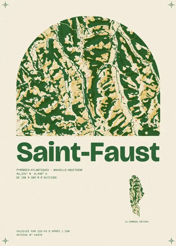 Affiche de Saint-Faust, calculée par 123-fr d'après l'IGN