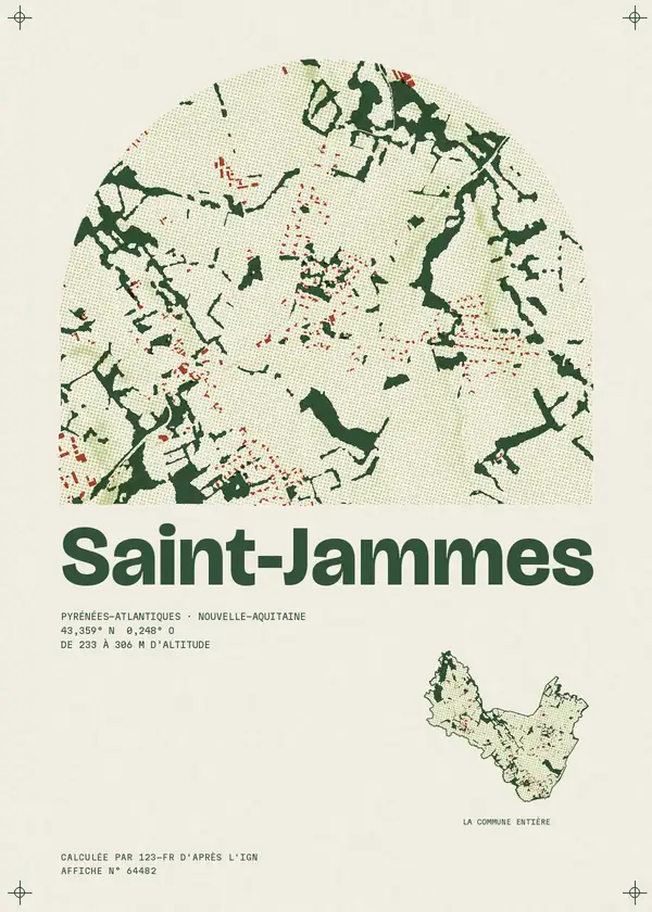Affiche de Saint-Jammes, calculée par 123-fr d'après l'IGN