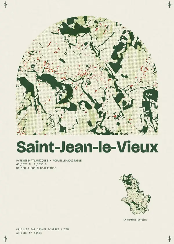 Affiche de Saint-Jean-le-Vieux, calculée par 123-fr d'après l'IGN