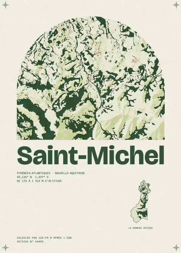 Affiche de Saint-Michel, calculée par 123-fr d'après l'IGN