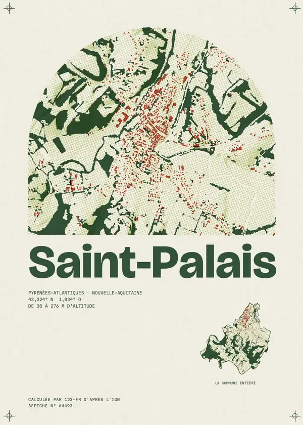 Affiche de Saint-Palais, calculée par 123-fr d'après l'IGN