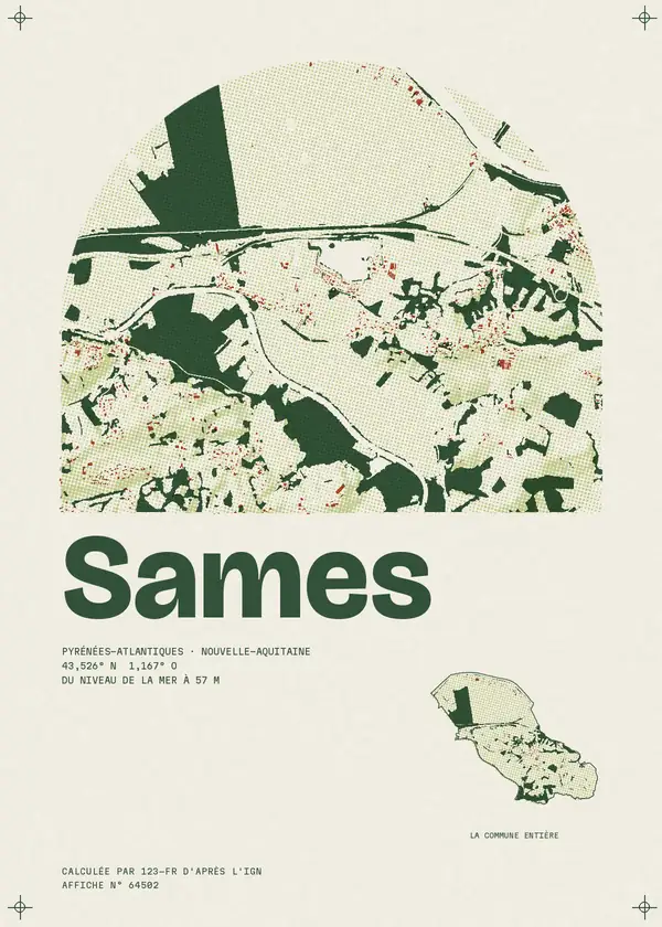 Affiche de Sames, calculée par 123-fr d'après l'IGN