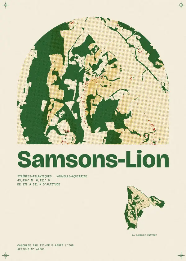 Affiche de Samsons-Lion, calculée par 123-fr d'après l'IGN