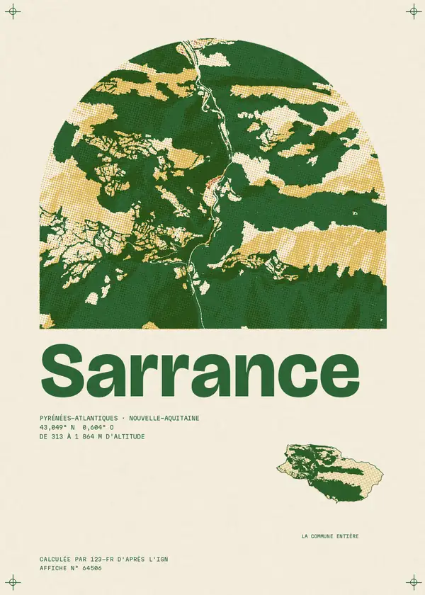 Affiche de Sarrance, calculée par 123-fr d'après l'IGN