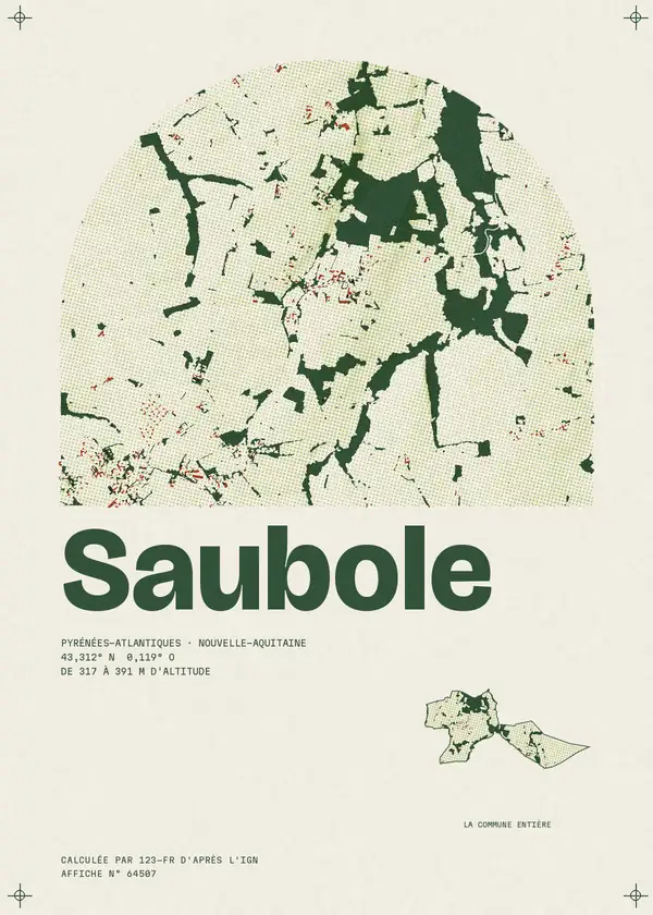 Affiche de Saubole, calculée par 123-fr d'après l'IGN