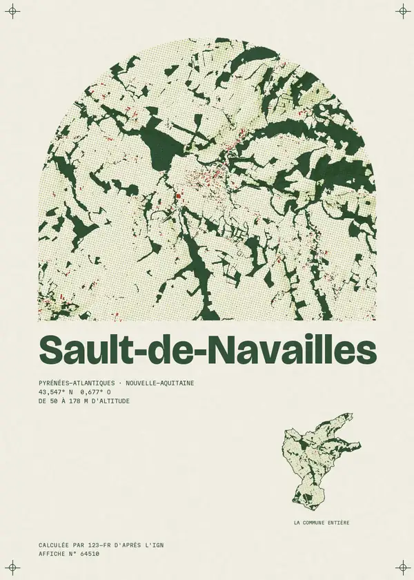Affiche de Sault-de-Navailles, calculée par 123-fr d'après l'IGN