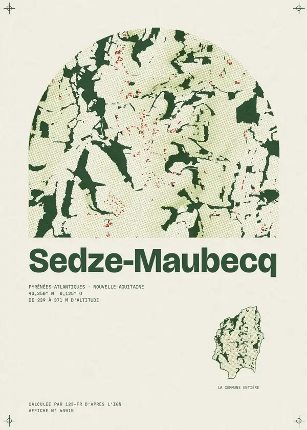 Affiche de Sedze-Maubecq, calculée par 123-fr d'après l'IGN