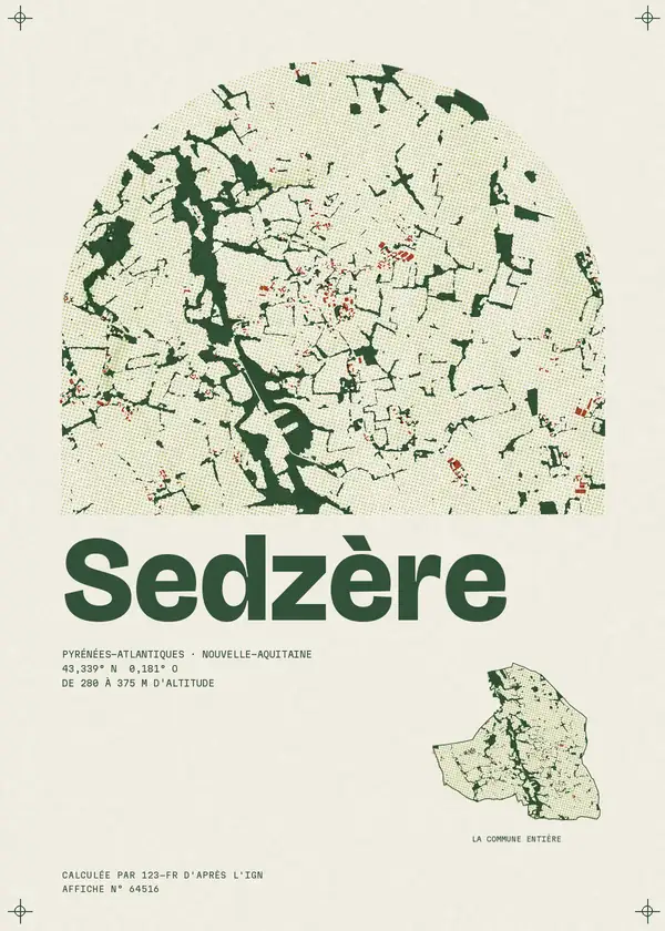Affiche de Sedzère, calculée par 123-fr d'après l'IGN