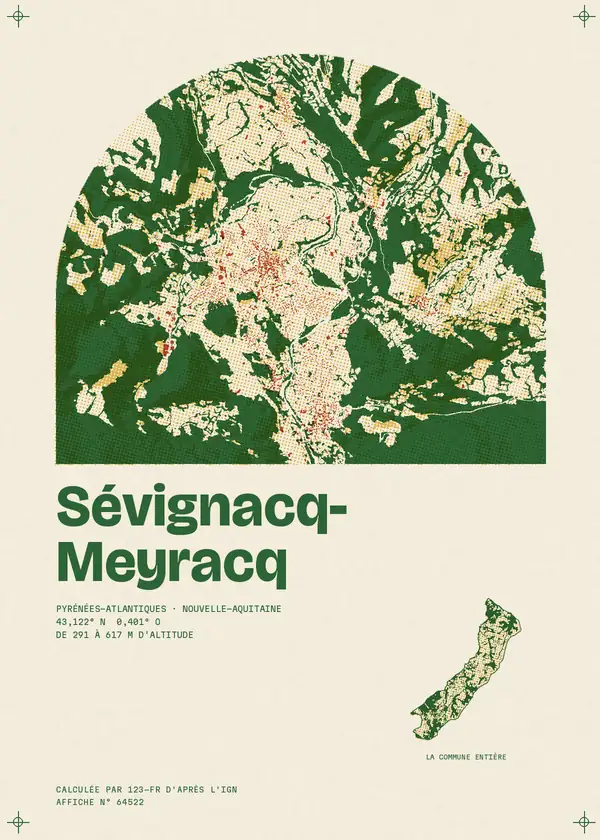 Affiche de Sévignacq-Meyracq, calculée par 123-fr d'après l'IGN