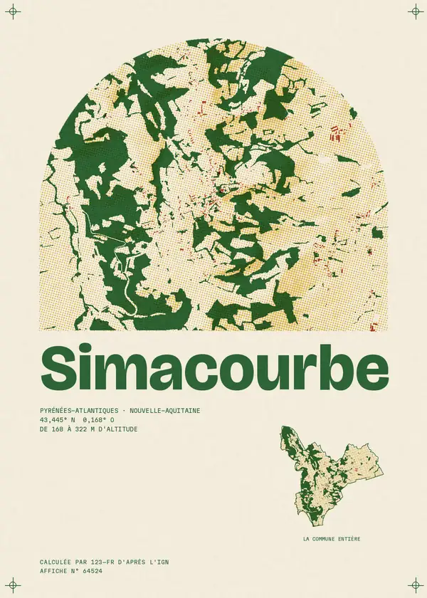 Affiche de Simacourbe, calculée par 123-fr d'après l'IGN