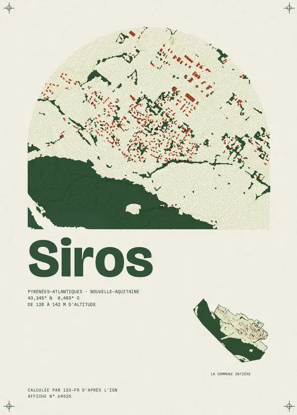 Affiche de Siros, calculée par 123-fr d'après l'IGN