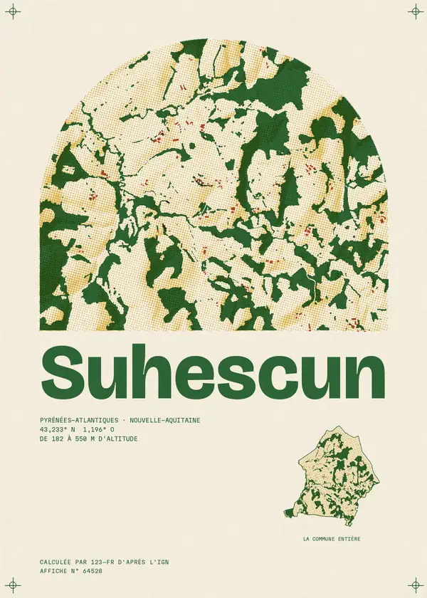 Affiche de Suhescun, calculée par 123-fr d'après l'IGN