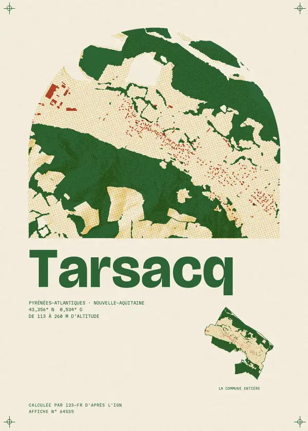 Affiche de Tarsacq, calculée par 123-fr d'après l'IGN