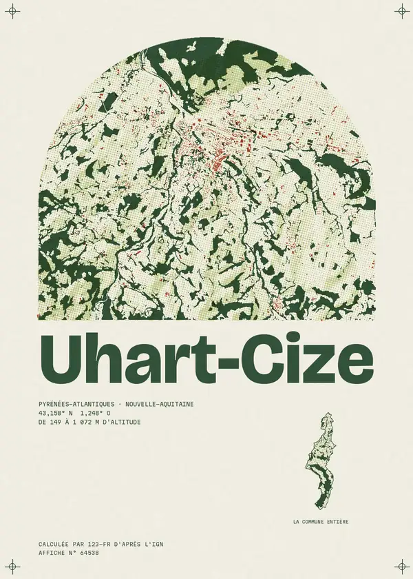 Affiche de Uhart-Cize, calculée par 123-fr d'après l'IGN