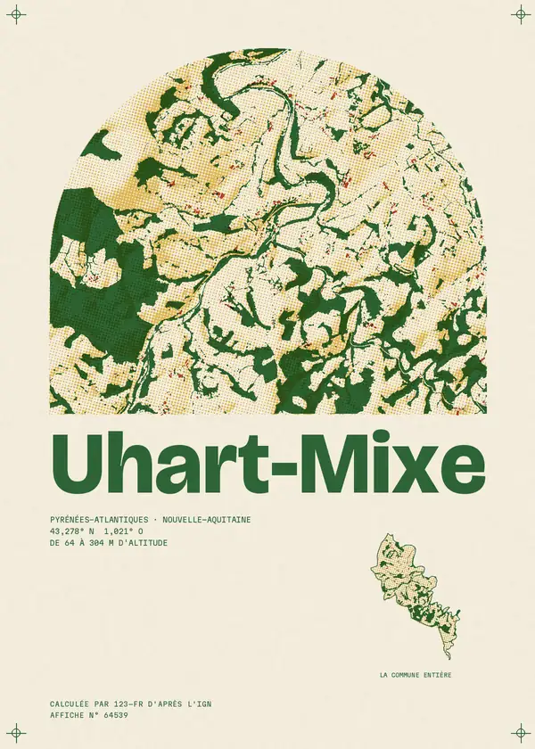 Affiche de Uhart-Mixe, calculée par 123-fr d'après l'IGN