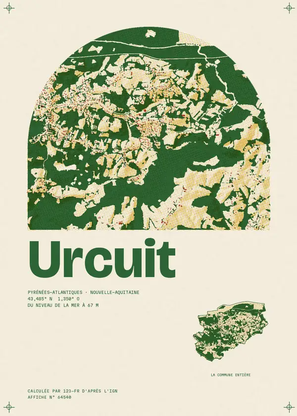 Affiche de Urcuit, calculée par 123-fr d'après l'IGN
