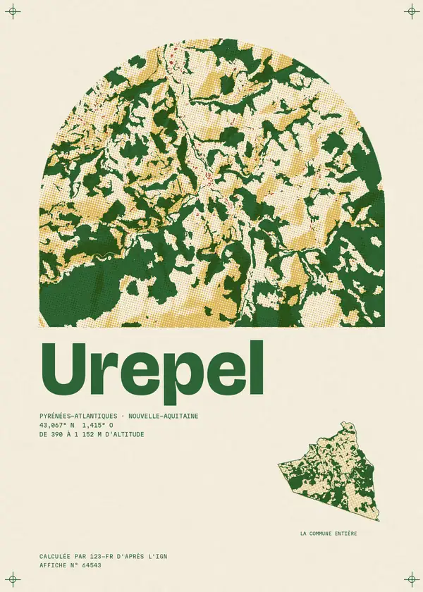 Affiche de Urepel, calculée par 123-fr d'après l'IGN