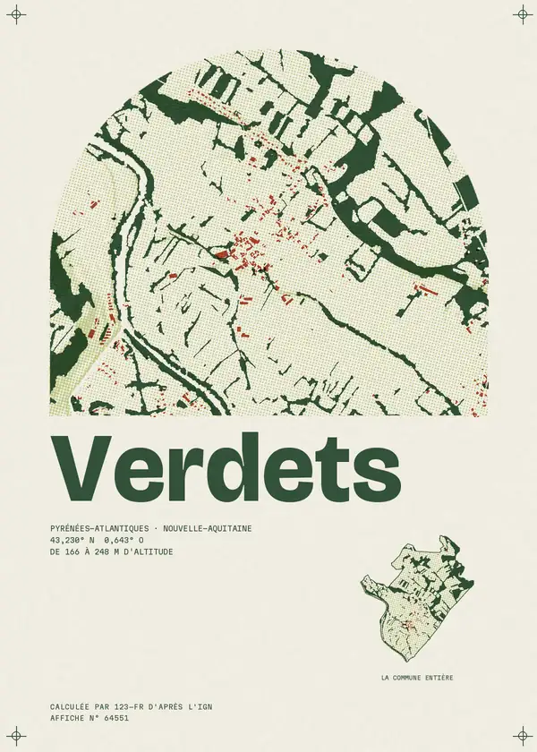 Affiche de Verdets, calculée par 123-fr d'après l'IGN