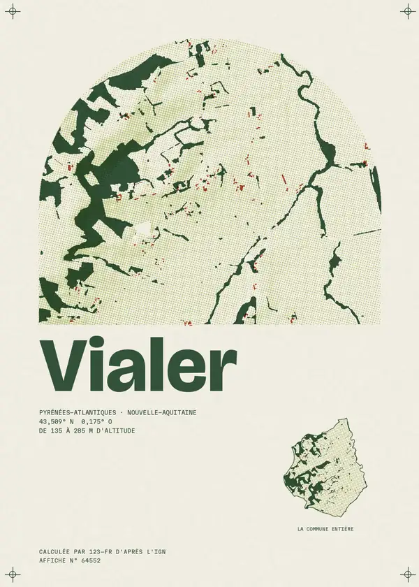 Affiche de Vialer, calculée par 123-fr d'après l'IGN