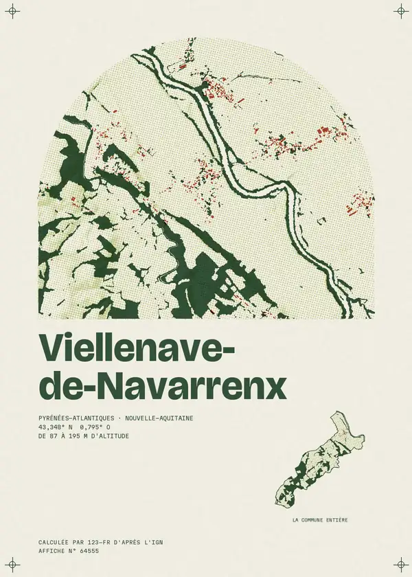Affiche de Viellenave-de-Navarrenx, calculée par 123-fr d'après l'IGN