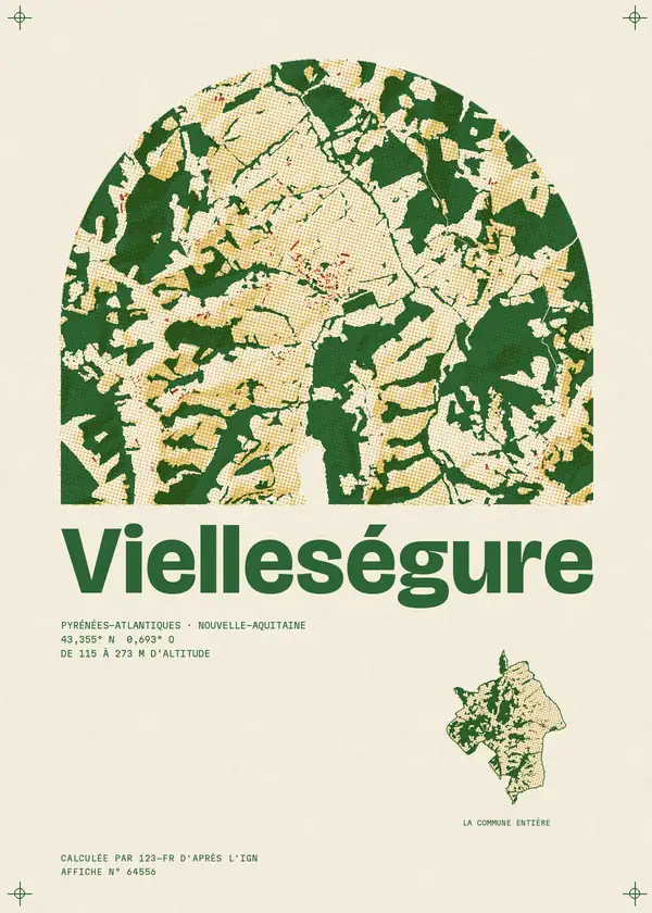 Affiche de Vielleségure, calculée par 123-fr d'après l'IGN