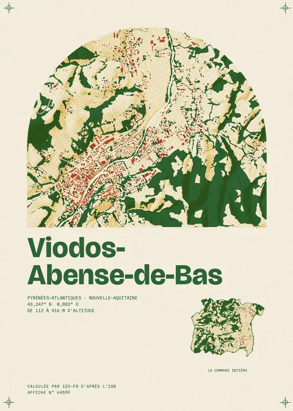 Affiche de Viodos-Abense-de-Bas, calculée par 123-fr d'après l'IGN