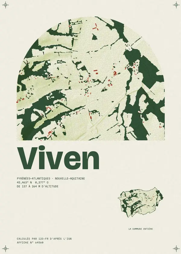 Affiche de Viven, calculée par 123-fr d'après l'IGN