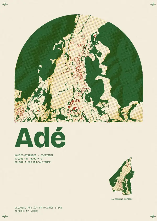 Affiche de Adé, calculée par 123-fr d'après l'IGN