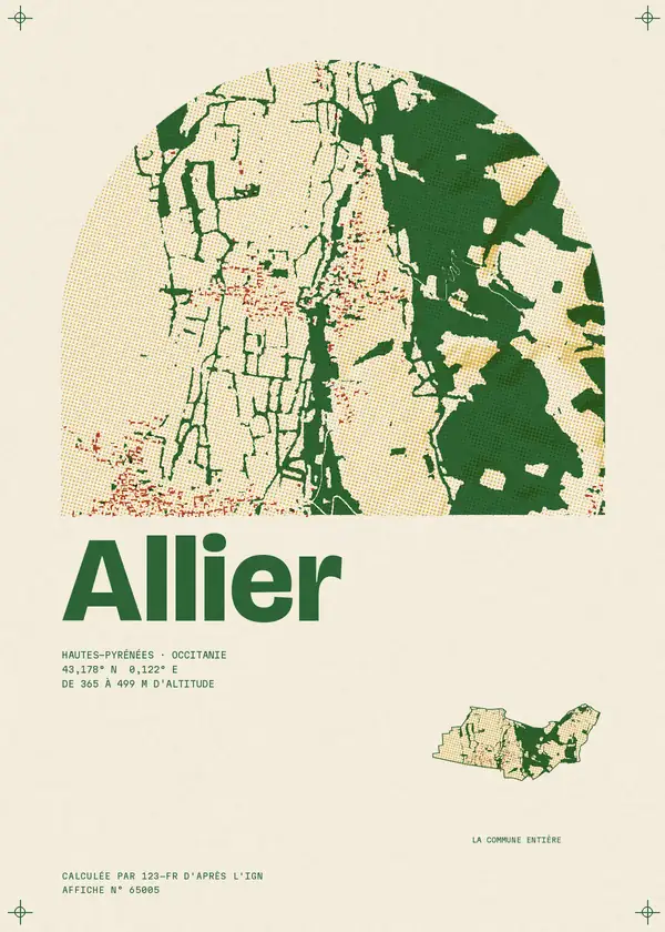 Affiche de Allier, calculée par 123-fr d'après l'IGN