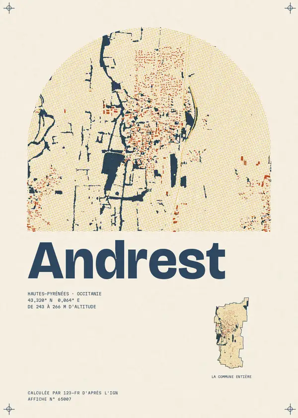 Affiche de Andrest, calculée par 123-fr d'après l'IGN