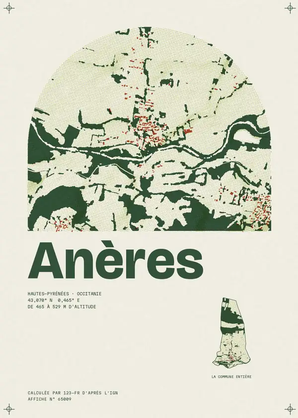 Affiche de Anères, calculée par 123-fr d'après l'IGN