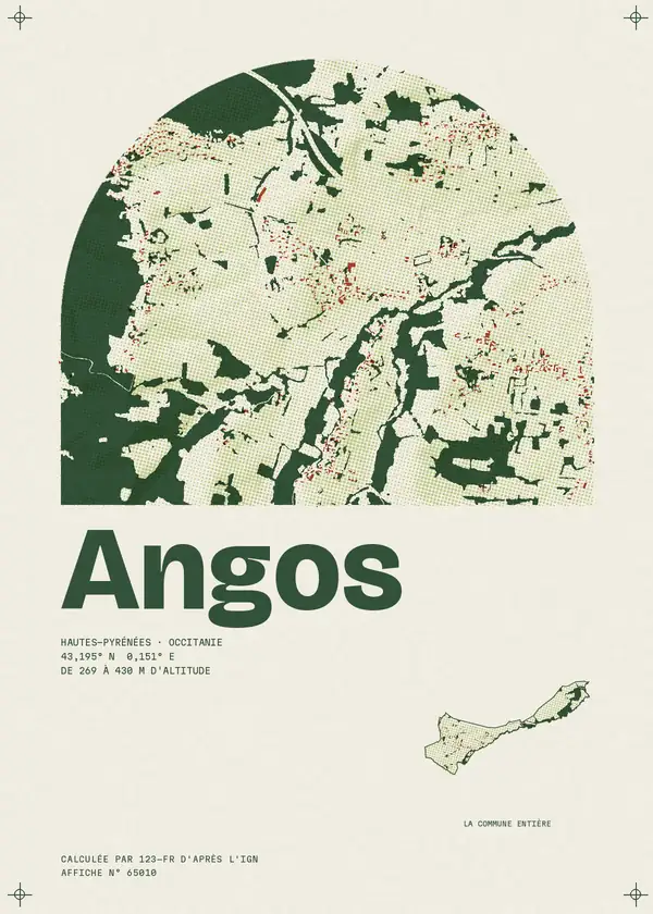 Affiche de Angos, calculée par 123-fr d'après l'IGN