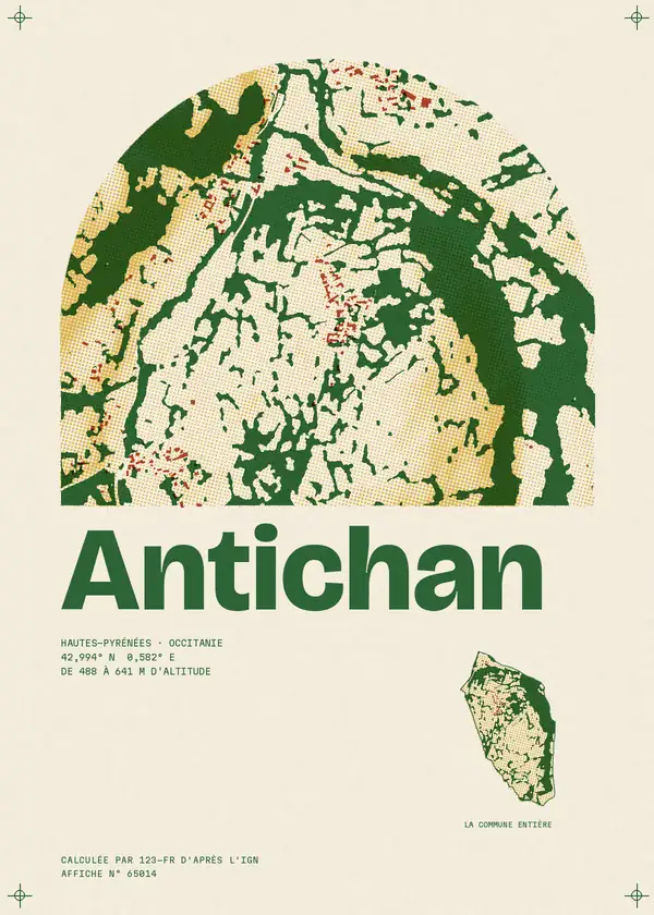 Affiche de Antichan, calculée par 123-fr d'après l'IGN
