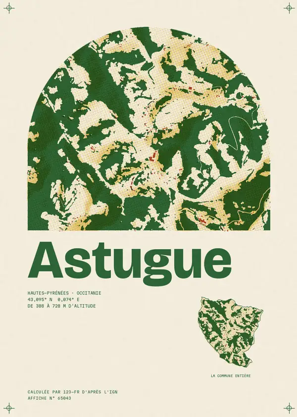 Affiche de Astugue, calculée par 123-fr d'après l'IGN
