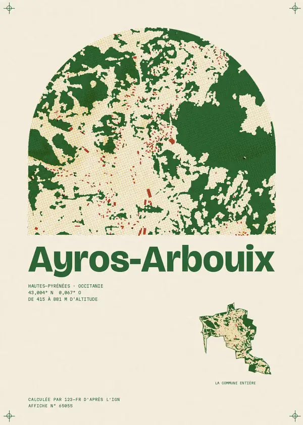 Affiche de Ayros-Arbouix, calculée par 123-fr d'après l'IGN