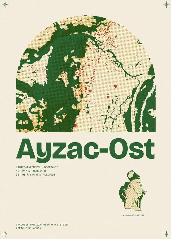 Affiche de Ayzac-Ost, calculée par 123-fr d'après l'IGN
