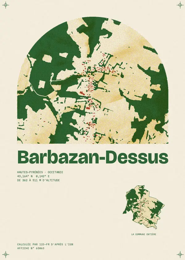 Affiche de Barbazan-Dessus, calculée par 123-fr d'après l'IGN