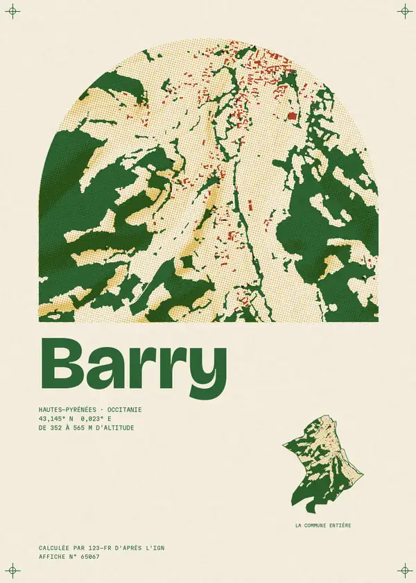 Affiche de Barry, calculée par 123-fr d'après l'IGN