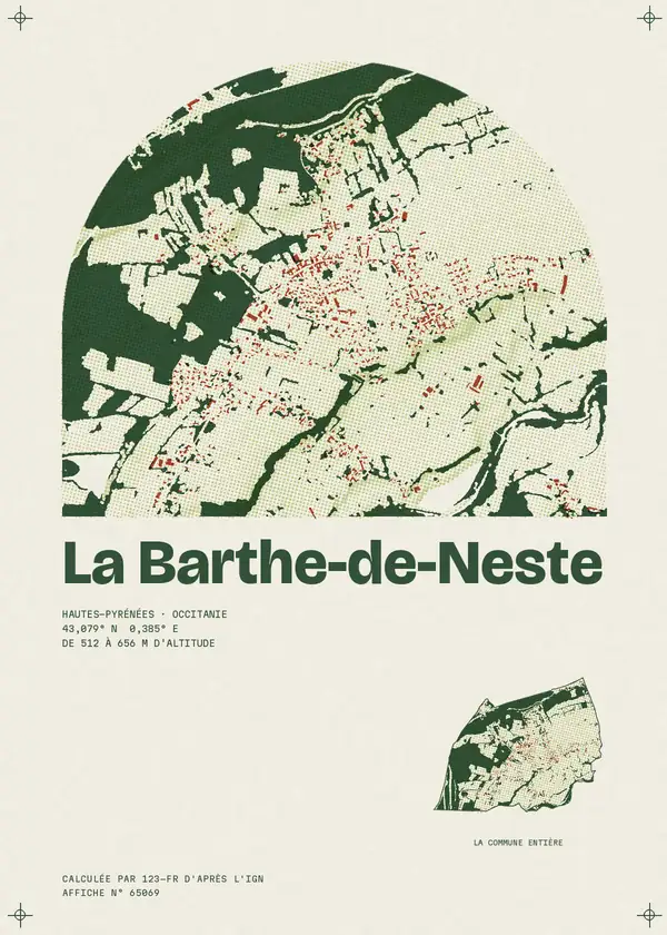 Affiche de La Barthe-de-Neste, calculée par 123-fr d'après l'IGN