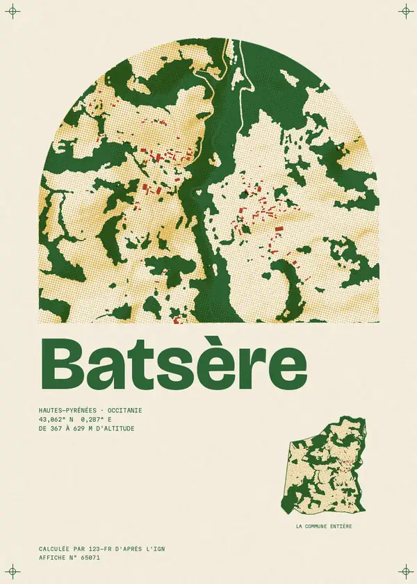 Affiche de Batsère, calculée par 123-fr d'après l'IGN